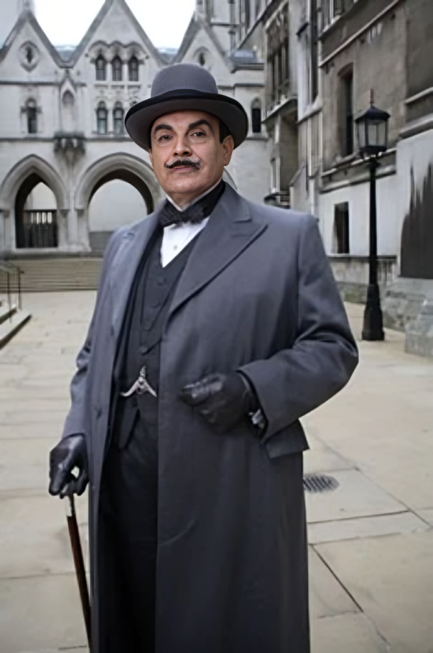 हर्क्यूल प्वारो (Hercule Poirot)
बेल्जियन जासूस, अपनी मूँछों और दिमाग़ी चातुर्य के लिए मशहूर; 33 उपन्यासों के नायक।