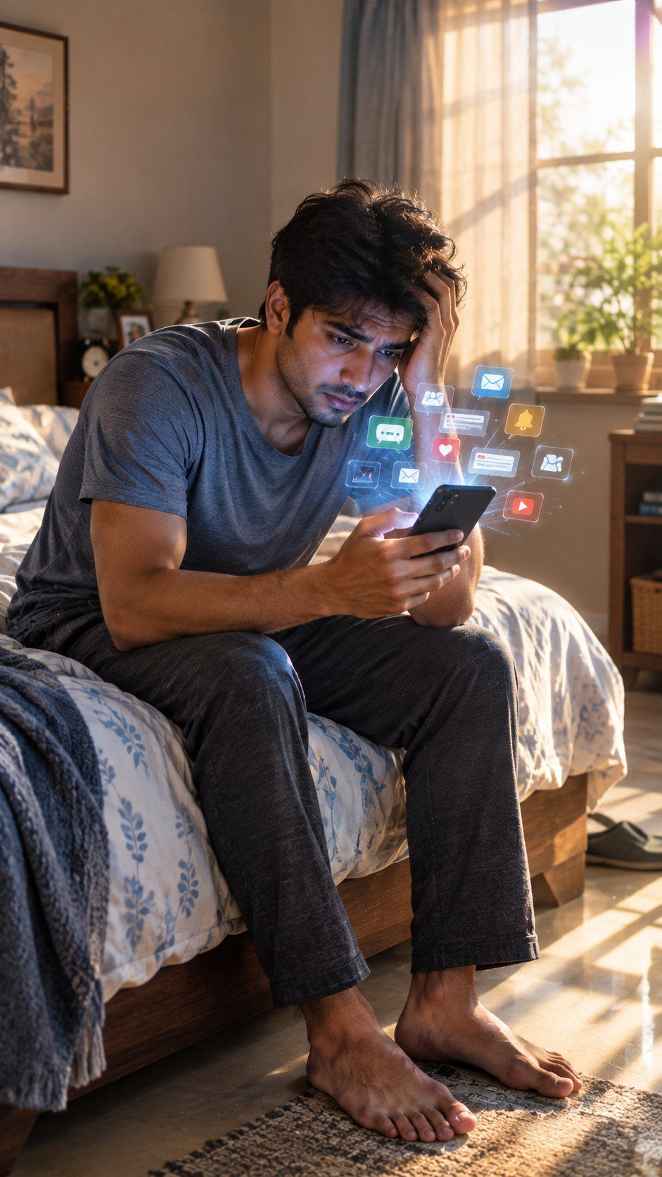 दिमाग को नहीं मिलता शांत समय
नींद से जागने के बाद दिमाग को सामान्य स्थिति में आने के लिए थोड़ा समय चाहिए। उठते ही लगातार जानकारी देखने से सुबह का शांत समय तनाव और जल्दबाजी में बदल सकता है।