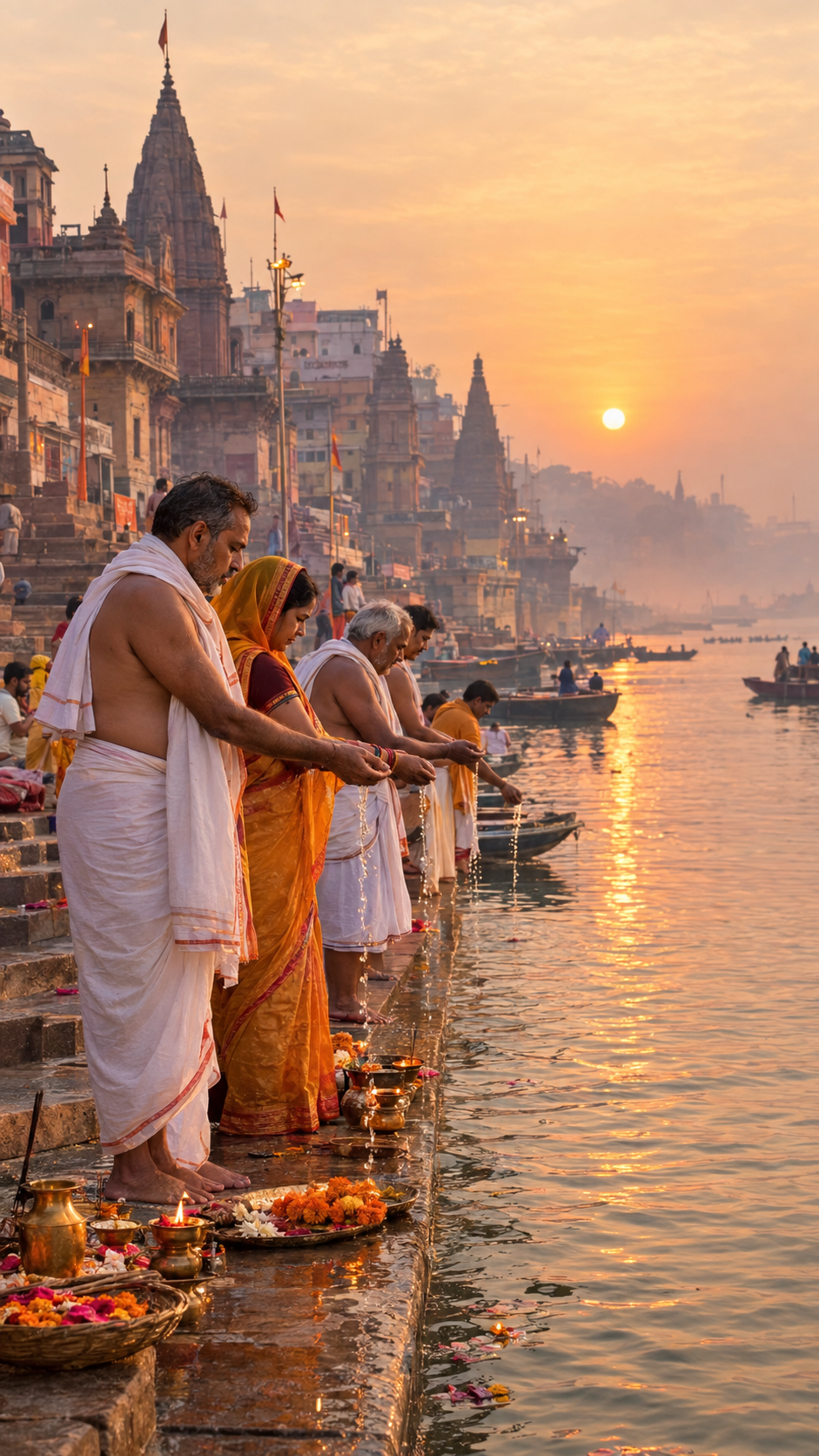 अस्सी घाट, काशी
काशी के अस्सी घाट पर गंगा स्नान, तर्पण और पितृ स्मरण की धार्मिक परंपरा जुड़ी रही है। पितृ पक्ष में श्रद्धालु गंगा तट पर पूर्वजों को जल अर्पित कर श्रद्धा व्यक्त करते हैं।
