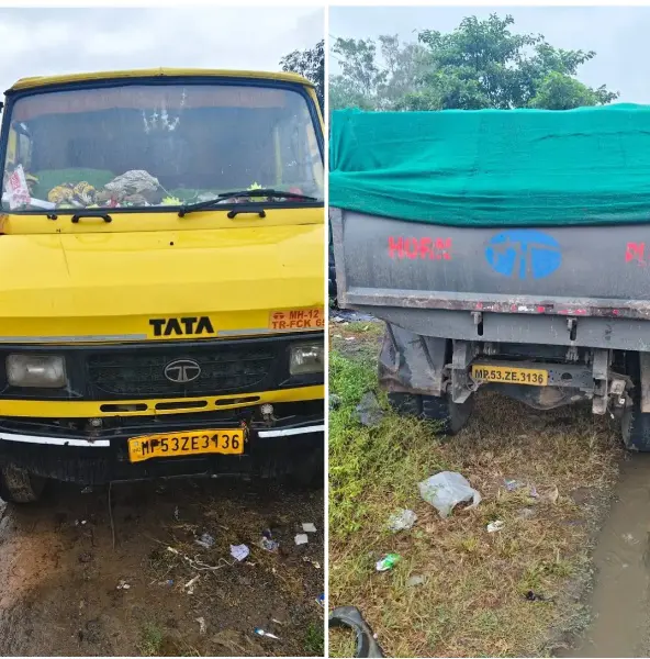 जमोड़ी पुलिस ने रेत से भरा टाटा 407 पकड़ा